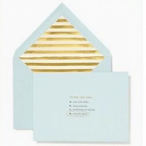 Kate Spade New York All Of The Above Thank You Card Envelope Set 10 New In Box